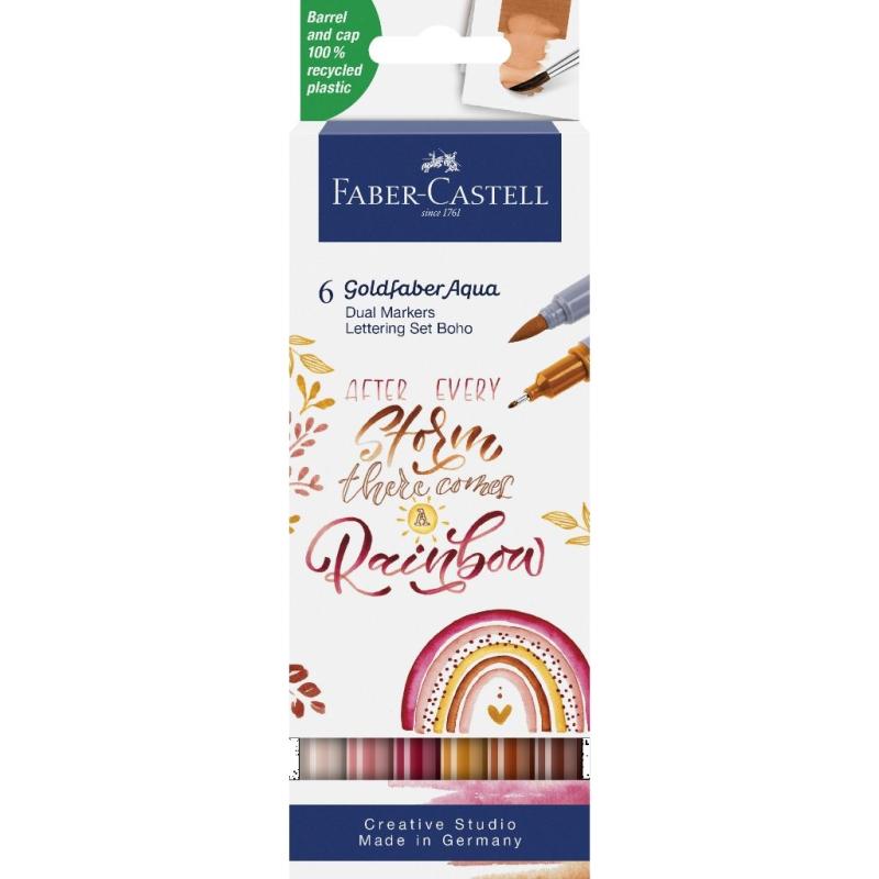 Faber-Castell Goldfaber Aqua Dual Marker 6er Etui Lettering Set BoHo